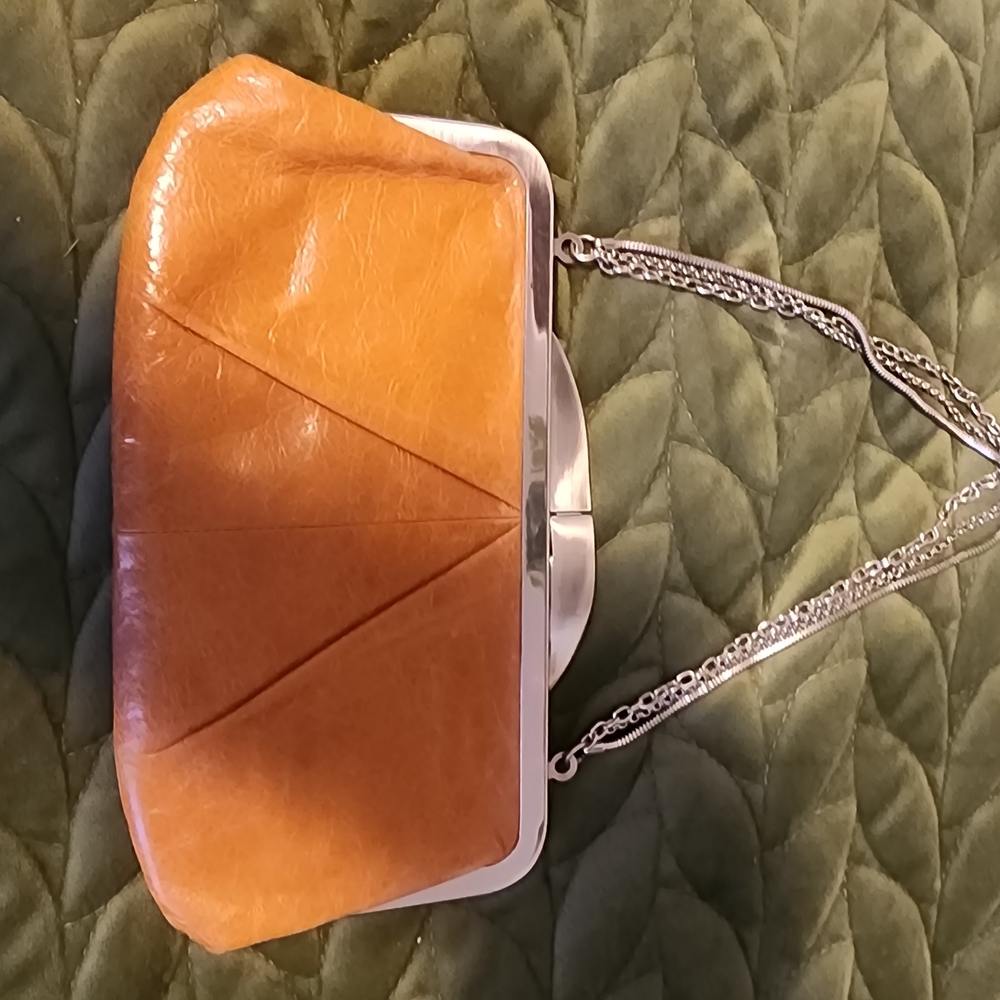 HOBO Orange Clutch with Silver Accents